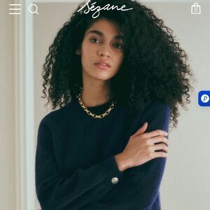 NWT Sezane Navy Sweater with Gold Buttons